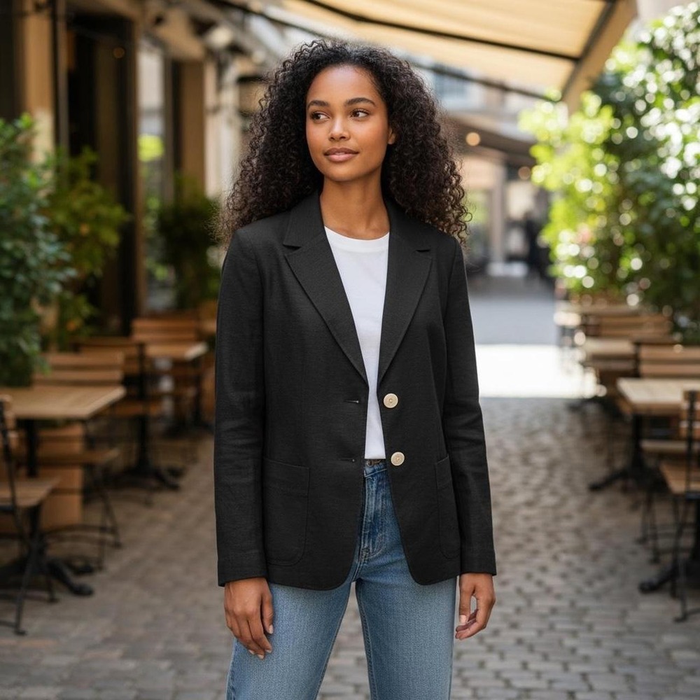 Giorgio Sant'Angelo Vintage Blazer Made in Studio Black Womens Jacket